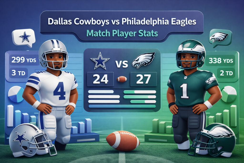 dallas cowboys vs philadelphia eagles match player stats